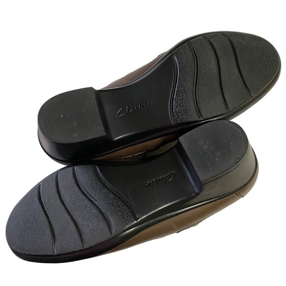 Clarks Genette Danby Chunky Heel Side Zip Shoes Womens Size 8 Brown Academia - Picture 5 of 6